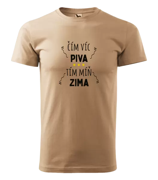 Pánské tričko Čím víc piva, tím míň zima