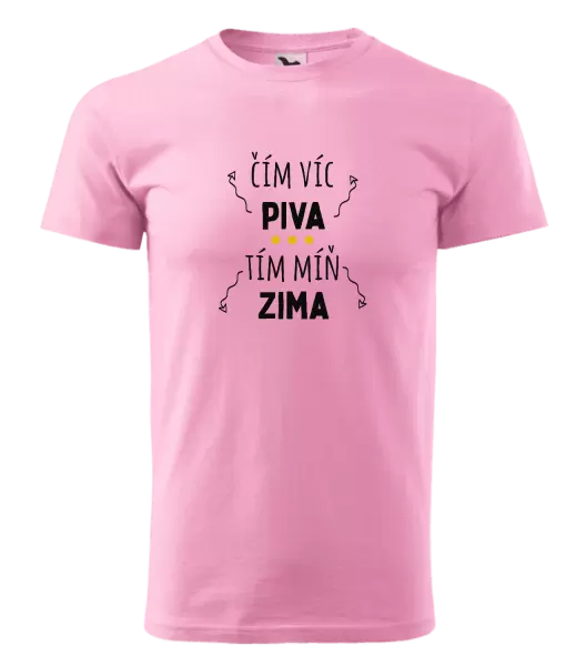 Pánské tričko Čím víc piva, tím míň zima