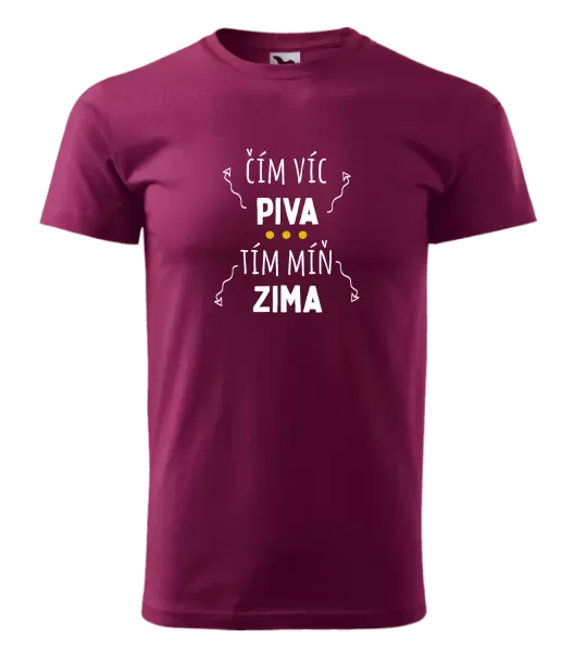 Pánské tričko Čím víc piva, tím míň zima