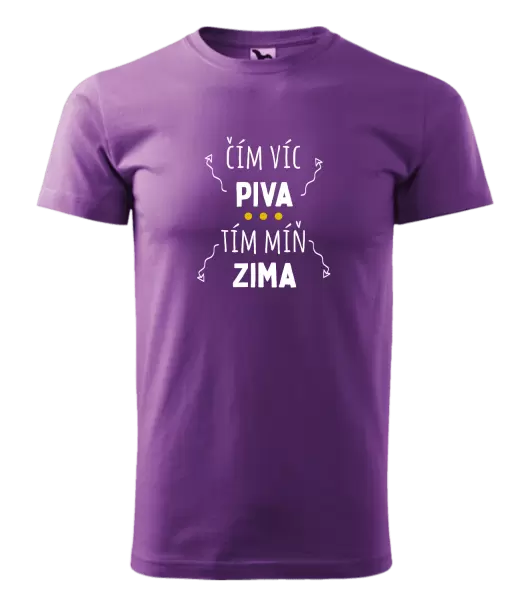 Pánské tričko Čím víc piva, tím míň zima