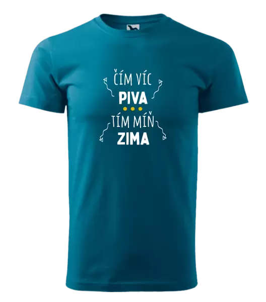 Pánské tričko Čím víc piva, tím míň zima