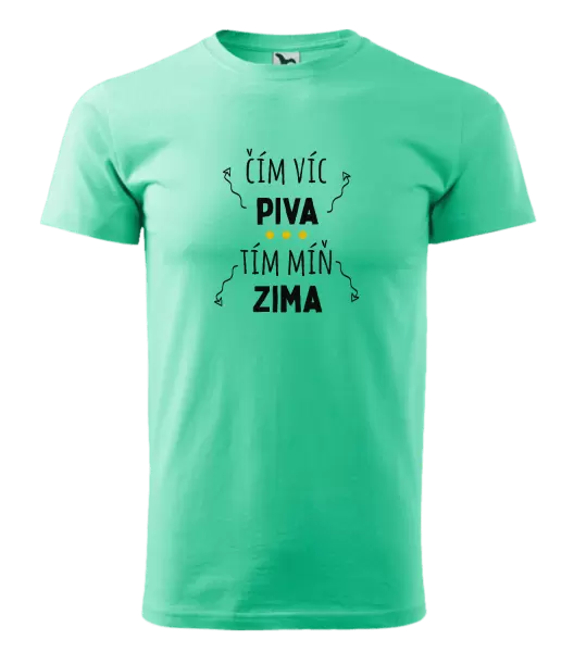 Pánské tričko Čím víc piva, tím míň zima