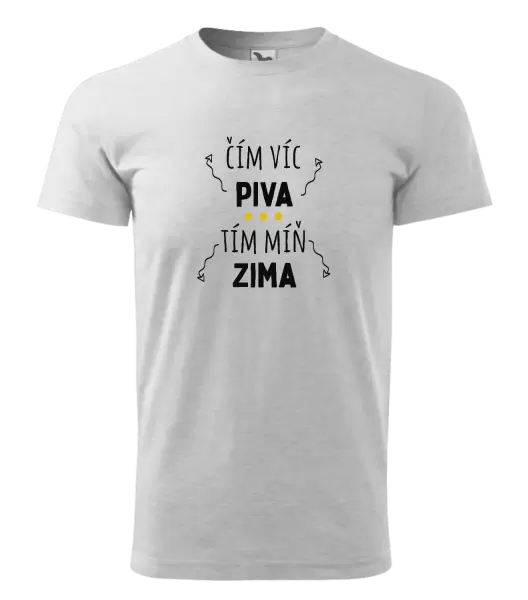 Pánské tričko Čím víc piva, tím míň zima