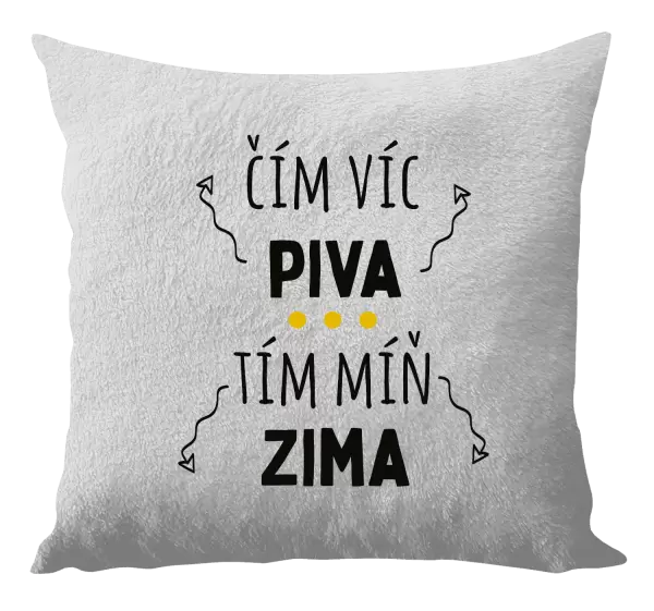 Polštář Čím víc piva, tím míň zima