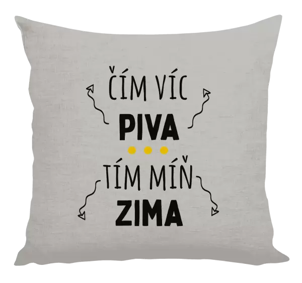 Polštář Čím víc piva, tím míň zima