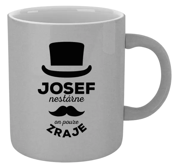 Metalický hrnek Jméno nestárne, on pouze zraje