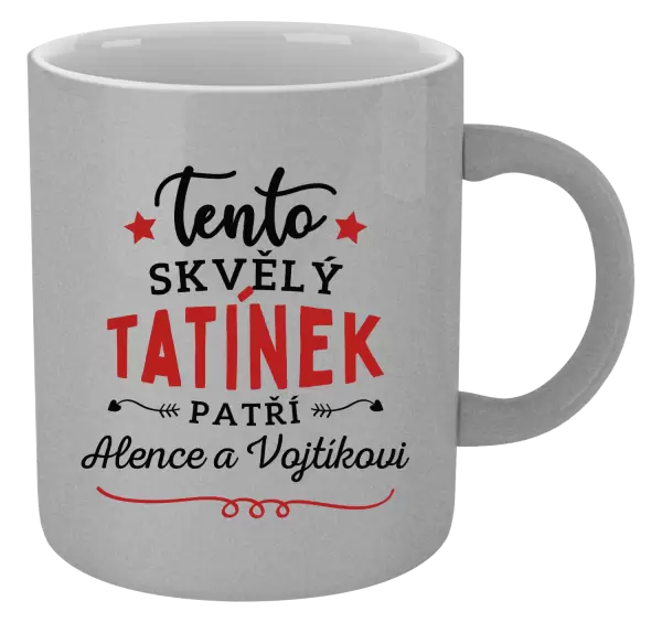 Metalický hrnek Tento skvělý tatínek patří