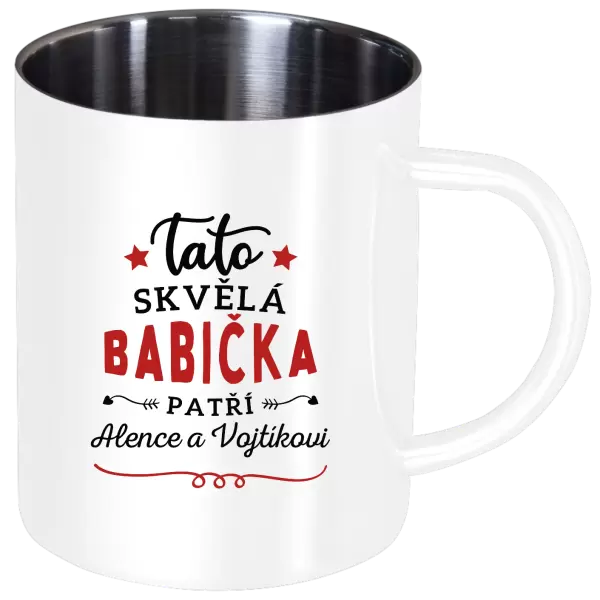 Nerezový hrnek Tato skvělá babička patří