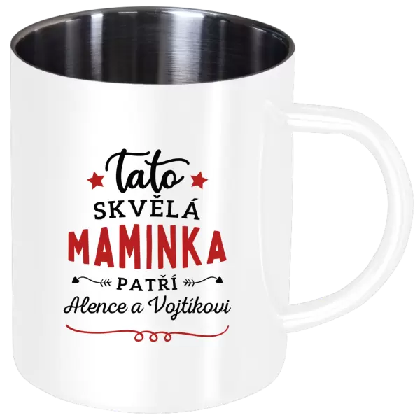 Nerezový hrnek Tato skvělá maminka patří 