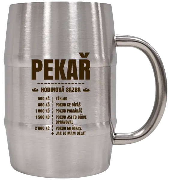 Nerezový chladicí půllitr Hodinová sazba - pekař