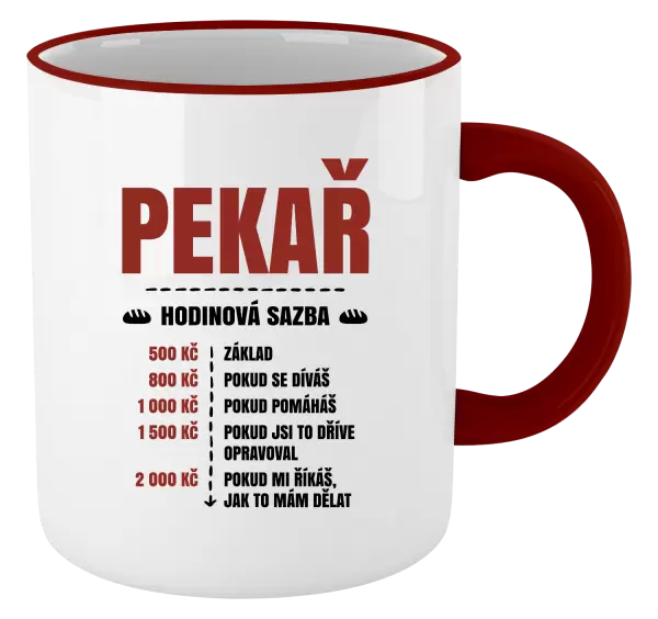 Hrnek Hodinová sazba - pekař