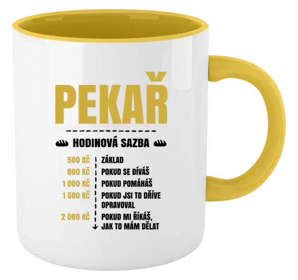 Hrnek Hodinová sazba - pekař