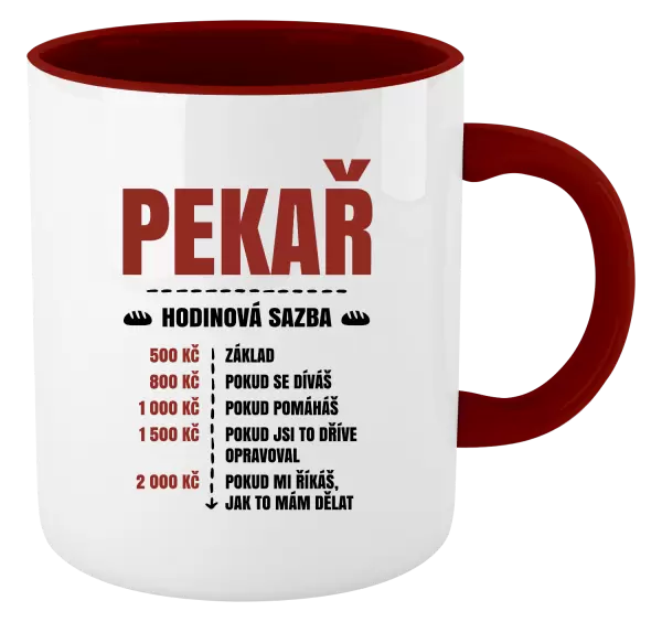 Hrnek Hodinová sazba - pekař