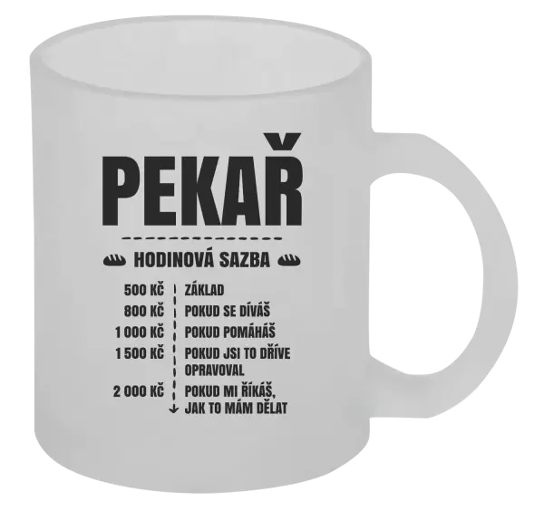 Hrnek Hodinová sazba - pekař