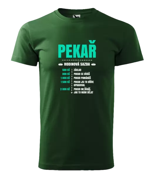 Pánské tričko Hodinová sazba - pekař