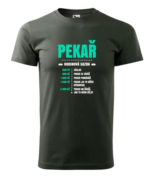 Pánské tričko Hodinová sazba - pekař