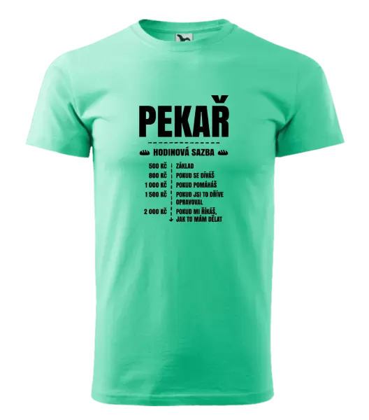 Pánské tričko Hodinová sazba - pekař