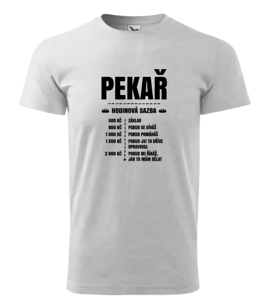 Pánské tričko Hodinová sazba - pekař