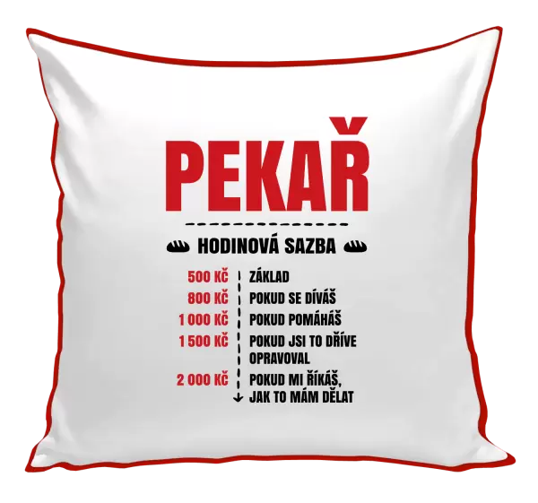 Polštář Hodinová sazba - pekař