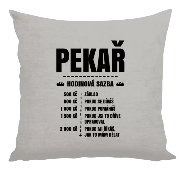 Polštář Hodinová sazba - pekař