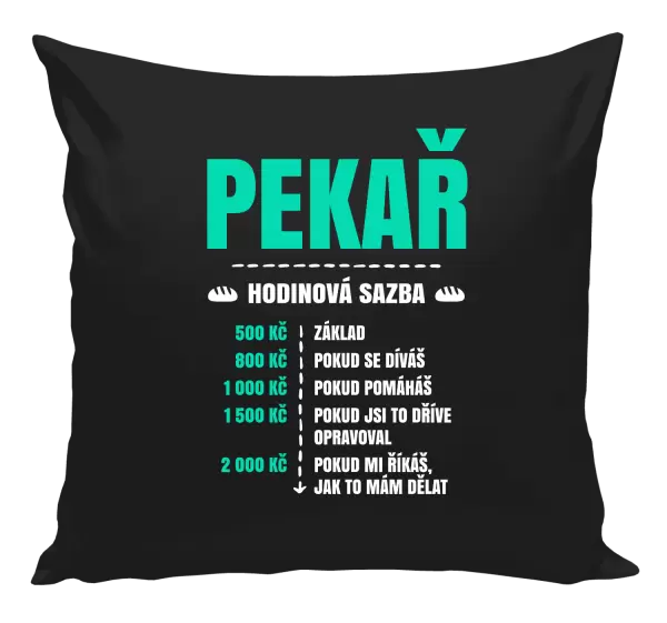 Polštář Hodinová sazba - pekař