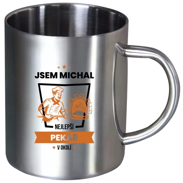 Nerezový hrnek Nejlepší v okolí - pekař