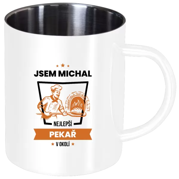 Nerezový hrnek Nejlepší v okolí - pekař