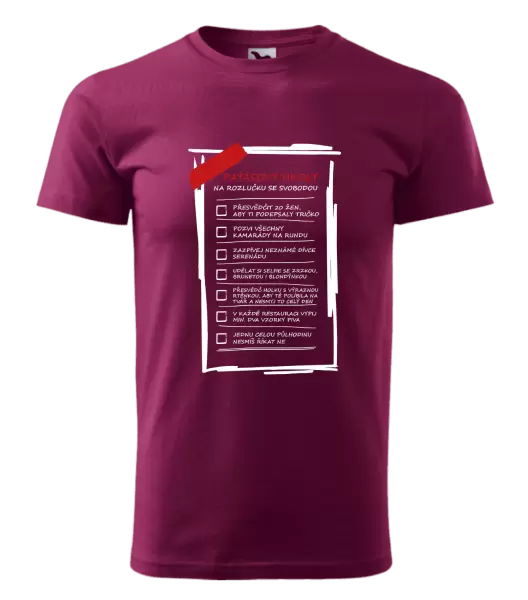 Pánské tričko Úkoly na rozlučku