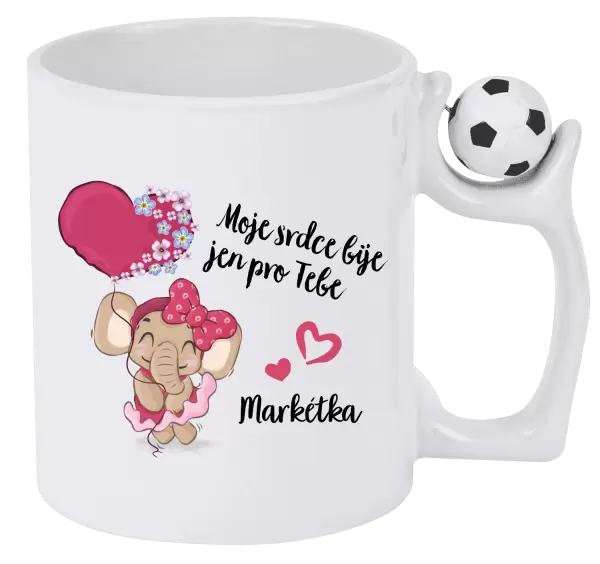 Hrnek Moje srdce bije jen pro tebe se jménem