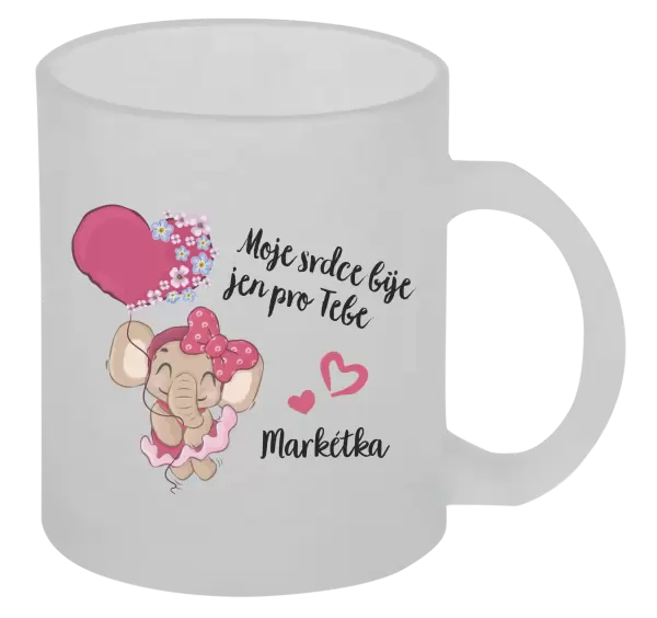 Hrnek Moje srdce bije jen pro tebe se jménem