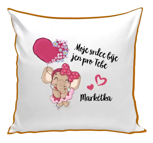 Polštář Moje srdce bije jen pro tebe se jménem