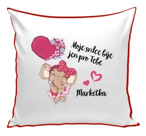 Polštář Moje srdce bije jen pro tebe se jménem