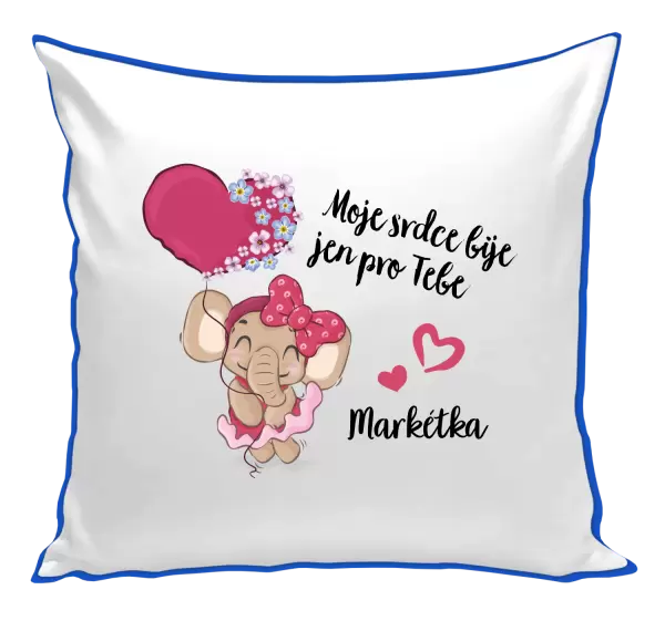 Polštář Moje srdce bije jen pro tebe se jménem