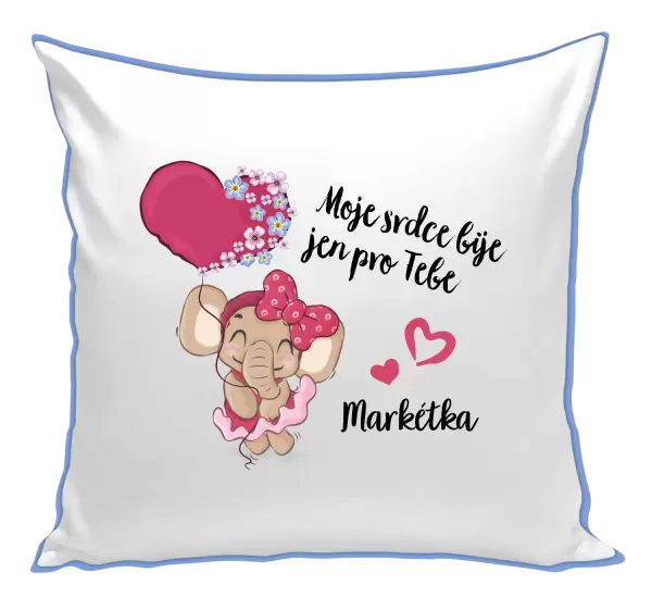 Polštář Moje srdce bije jen pro tebe se jménem