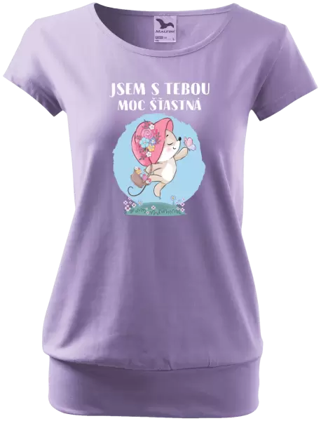Dámské tričko Jsem s tebou moc šťastná