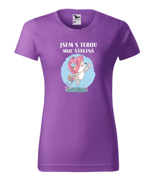 Dámské tričko Jsem s tebou moc šťastná