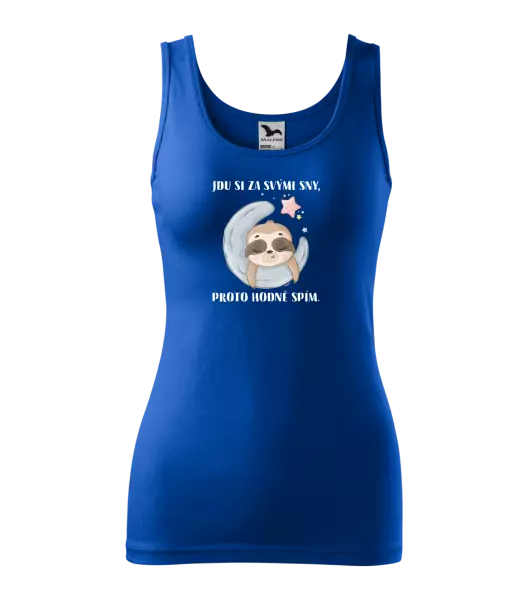 Dámské tílko Jdu si za svými sny, proto hodně spím