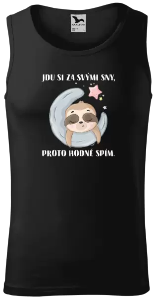 Pánské tílko Jdu si za svými sny, proto hodně spím