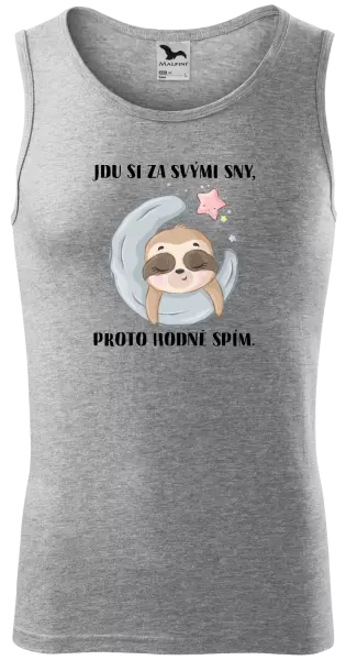 Pánské tílko Jdu si za svými sny, proto hodně spím