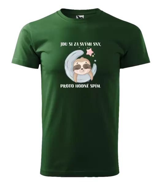 Pánské tričko Jdu si za svými sny, proto hodně spím