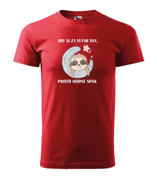 Pánské tričko Jdu si za svými sny, proto hodně spím