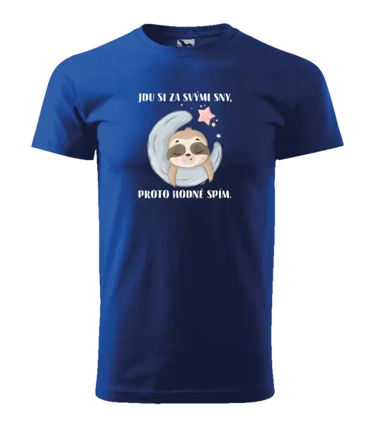 Pánské tričko Jdu si za svými sny, proto hodně spím