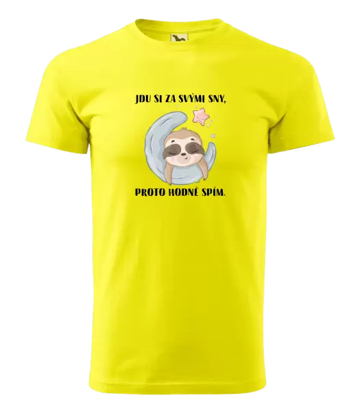 Pánské tričko Jdu si za svými sny, proto hodně spím