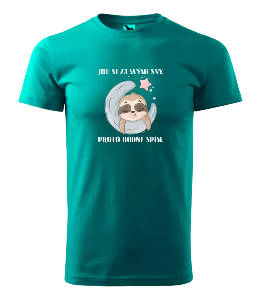 Pánské tričko Jdu si za svými sny, proto hodně spím