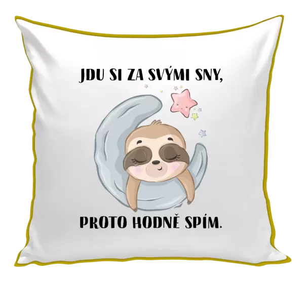 Polštář Jdu si za svými sny, proto hodně spím