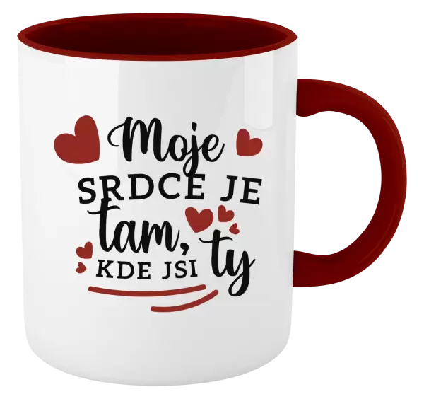 Hrnek Moje srdce je tam, kde jsi ty