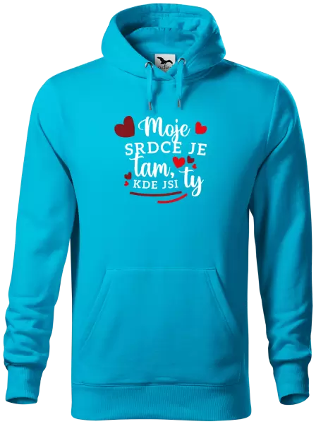 Pánská mikina Moje srdce je tam, kde jsi ty