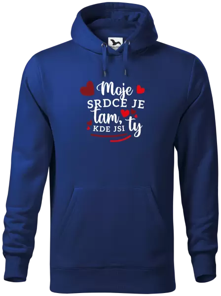 Pánská mikina Moje srdce je tam, kde jsi ty