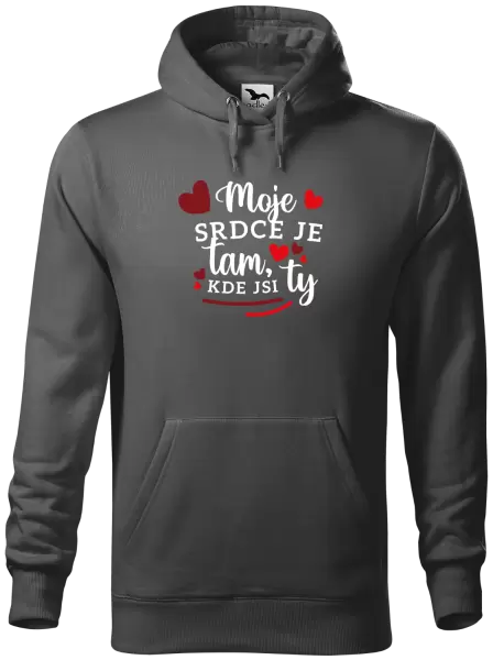 Pánská mikina Moje srdce je tam, kde jsi ty