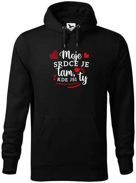 Pánská mikina Moje srdce je tam, kde jsi ty